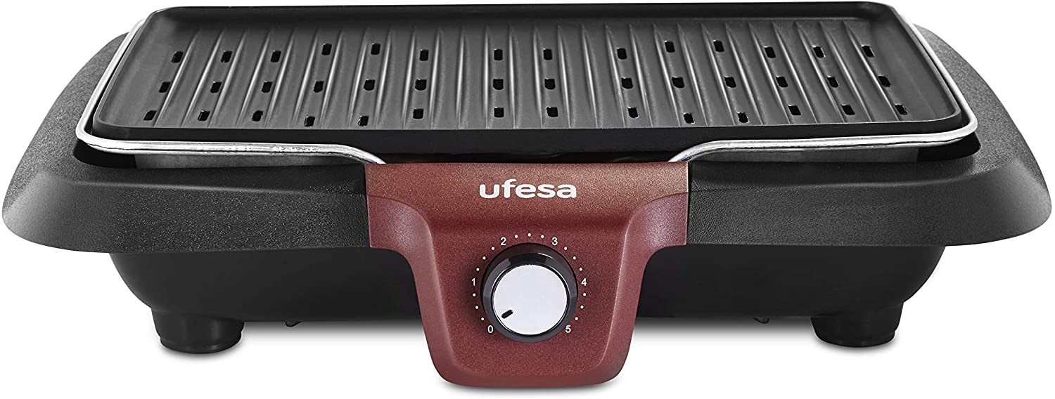 Ufesa BB7640 Electric Grill with Smoke Reducing System, Automatic Shut-Off, Surface 38 x 24 cm, 2300 W, Dishwasher Safe