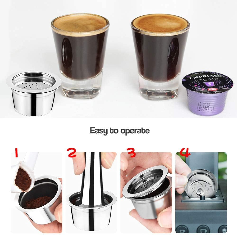 RECAFIMIL Reusable Stainless Steel Coffee Capsule for Caffitaly Tchibo Cafissimo ALDI Expressi
