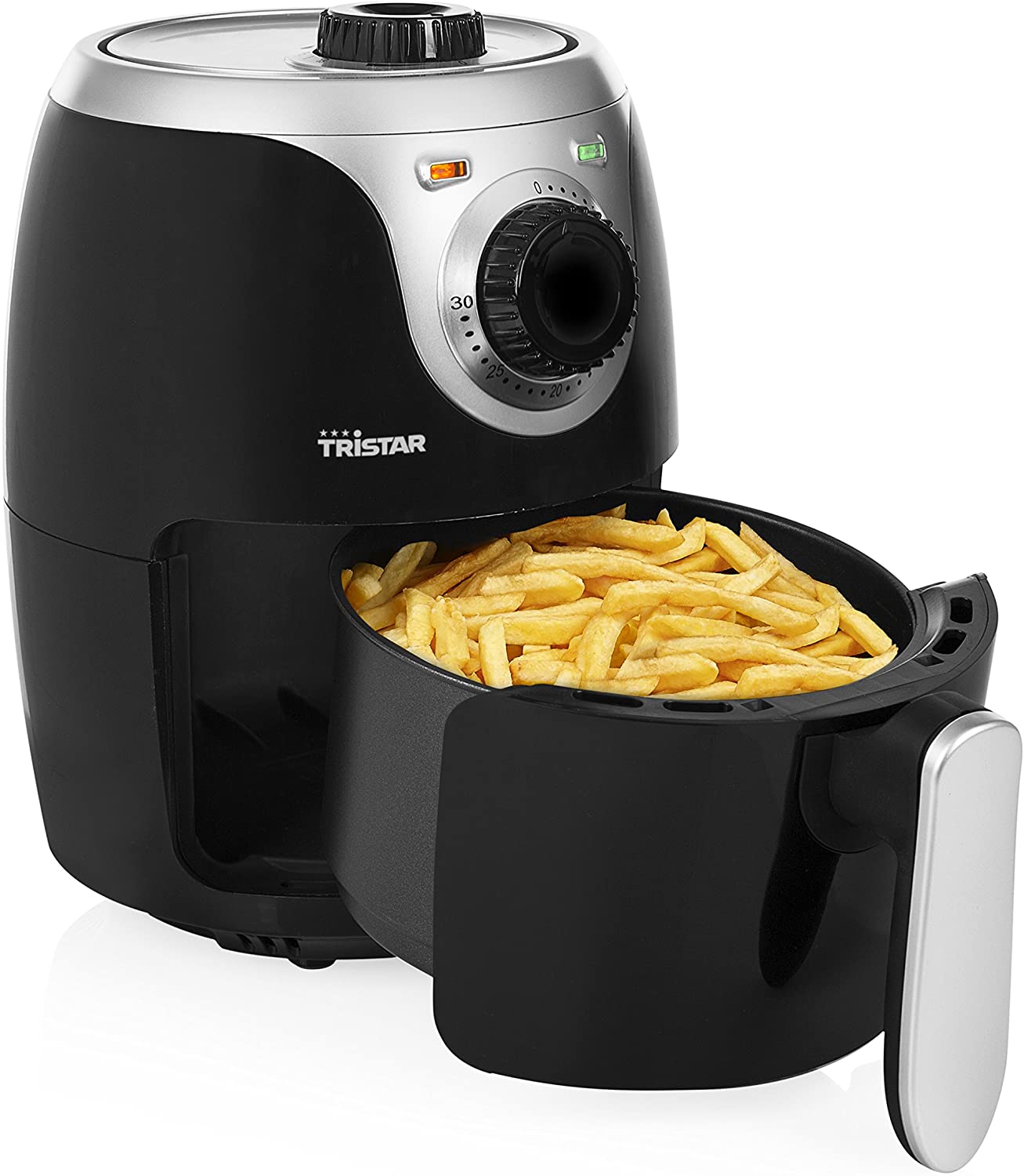 Tristar hot air fryer / crispy fryer with adjustable thermostat and timer | without grease-easy to clean - with 2 liter capacity, FR-6980, 2.0 liter