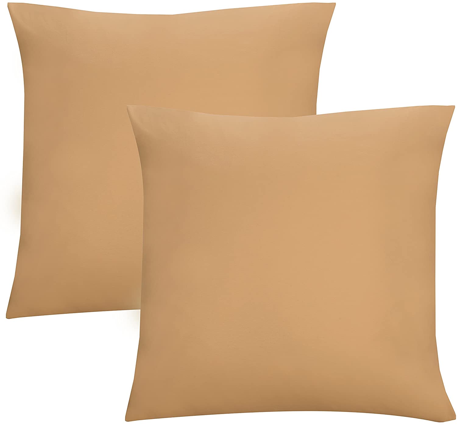 biberna 0077144 Pillowcase, Fine Jersey, Combed Cotton, Super Soft, 2x 40 x 40 cm Gold.