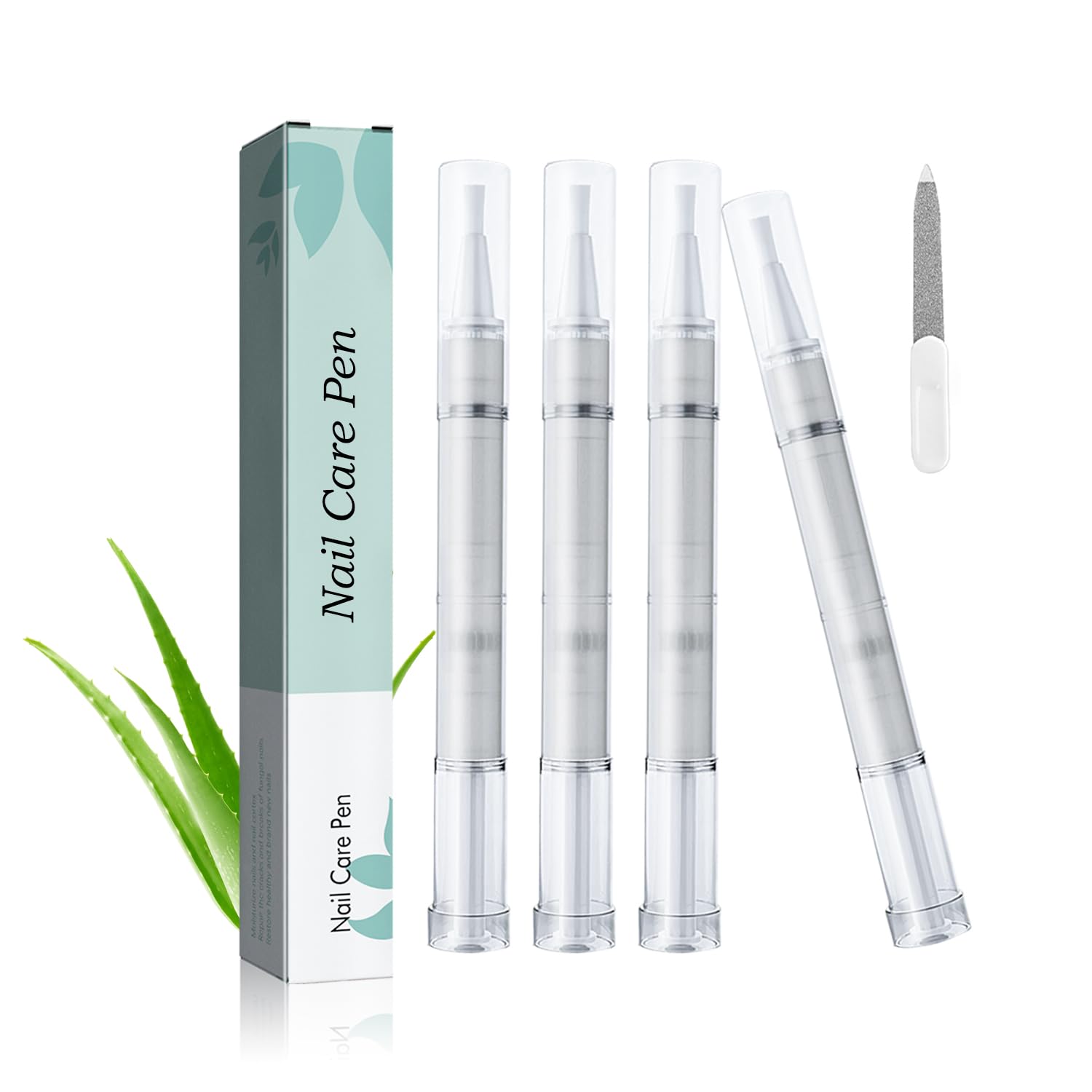 Pack of 4 Nail Care Pen, Nail Fungus Pen Health Routine Nail Care Pen Nail Fungus Treatment Quick Intensive for Nourished Fingernails and Toenails with Tea Tree Oil, Vitamin E & Aloe Vera