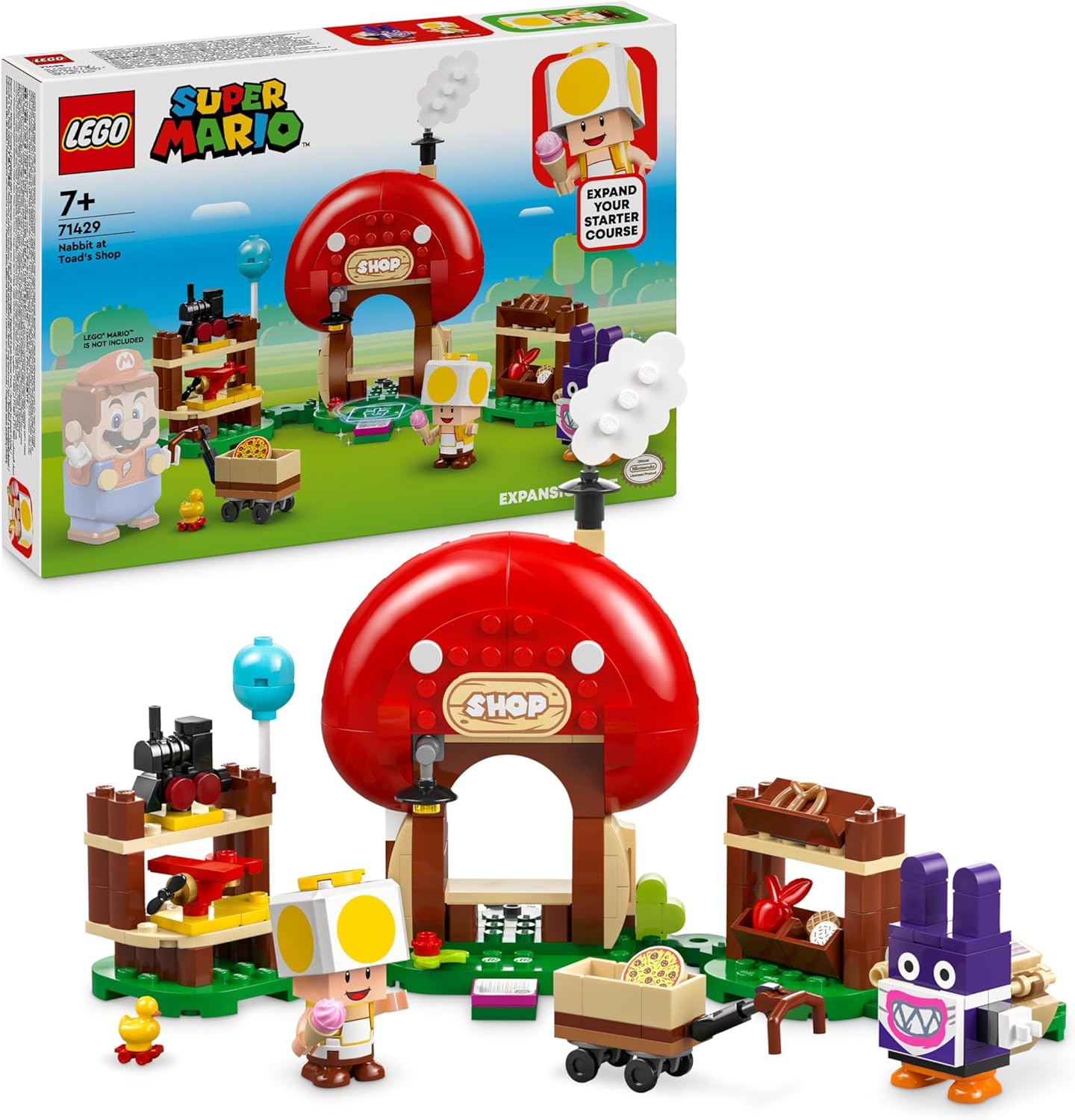 LEGO Super Mario Mopsie in Toads Shop - Expansion Set, Toy with 2 Figures to Build for Children, Fan Items, Collectable Set, Small Gift for Gamers, Boys and Girls, from 7 Years, 71429