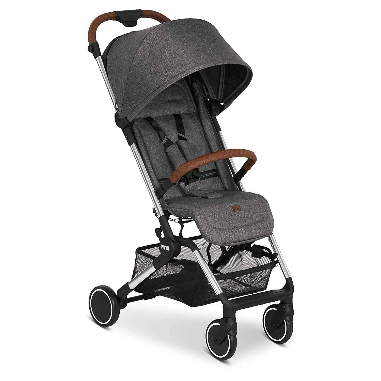 ABC Design Ping Diamond Edition Travel Buggy - Sports Buggy Ideal for Holidays - Reclining Position - Compact Folding Size with Transport Safety - From Birth to 15 kg - Colour: Asphalt