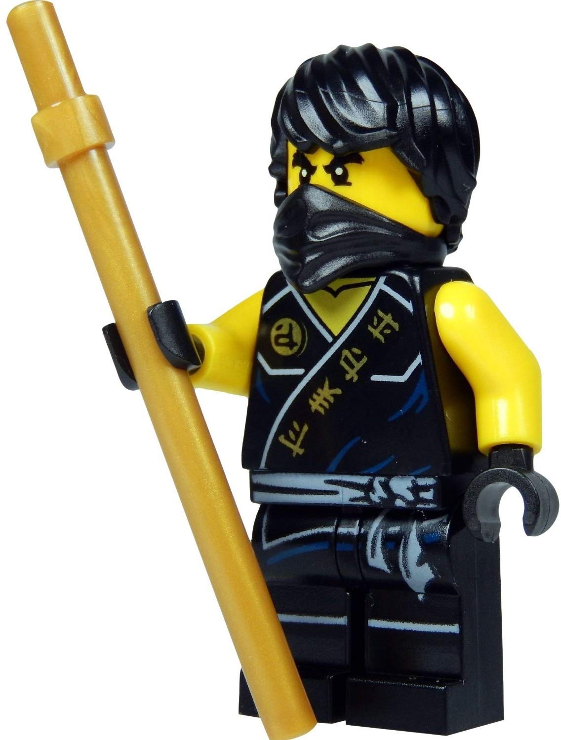 LEGO Ninjago: minifigure Cole (black Ninja) with golden Kendo stick novelty