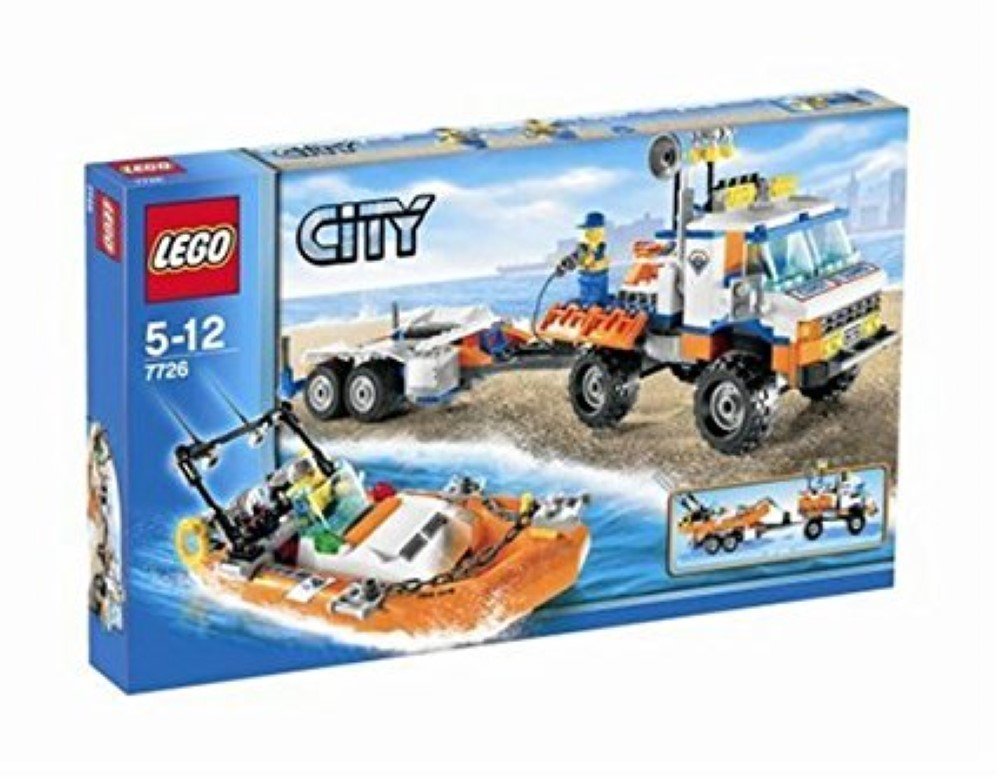 Lego City Model 7726 Coast Guard Truck With Speed Boat