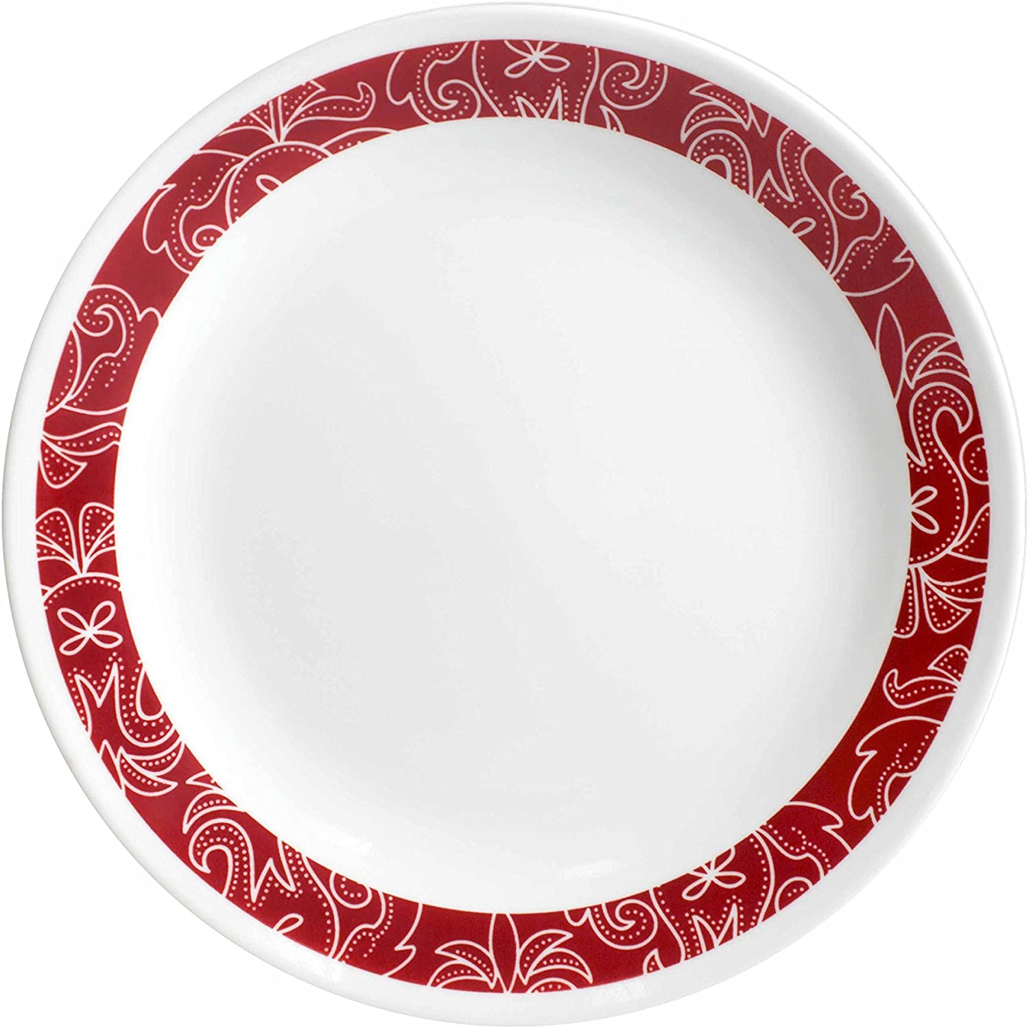 CORELLE Vitrelle-Glas Bandhani Plate, Glass, Red, 22 x 22 x 2.3 cm