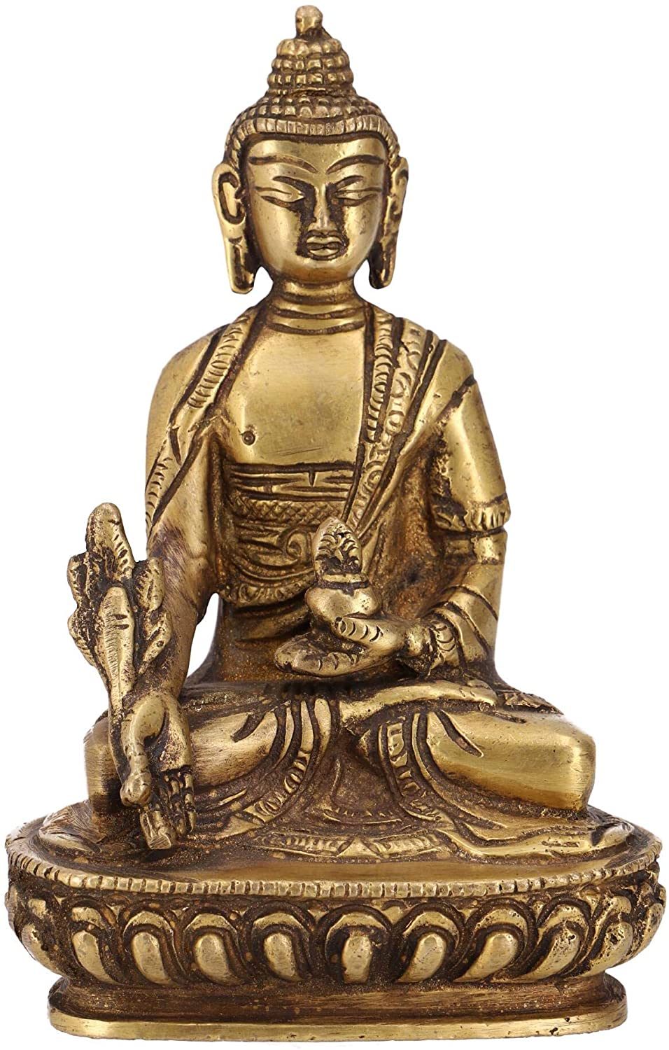 Guru Shop 14x9x6 cm Buddha Brass Medicine Buddha Statue, Brass and Copper S