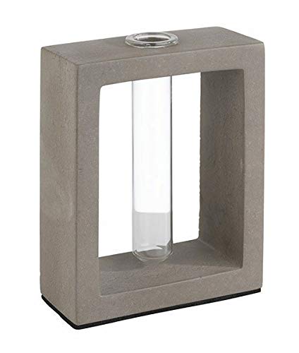 Aps Vase With Glass Insert Element 10 X 4.5 Cm Height 12.5 Cm