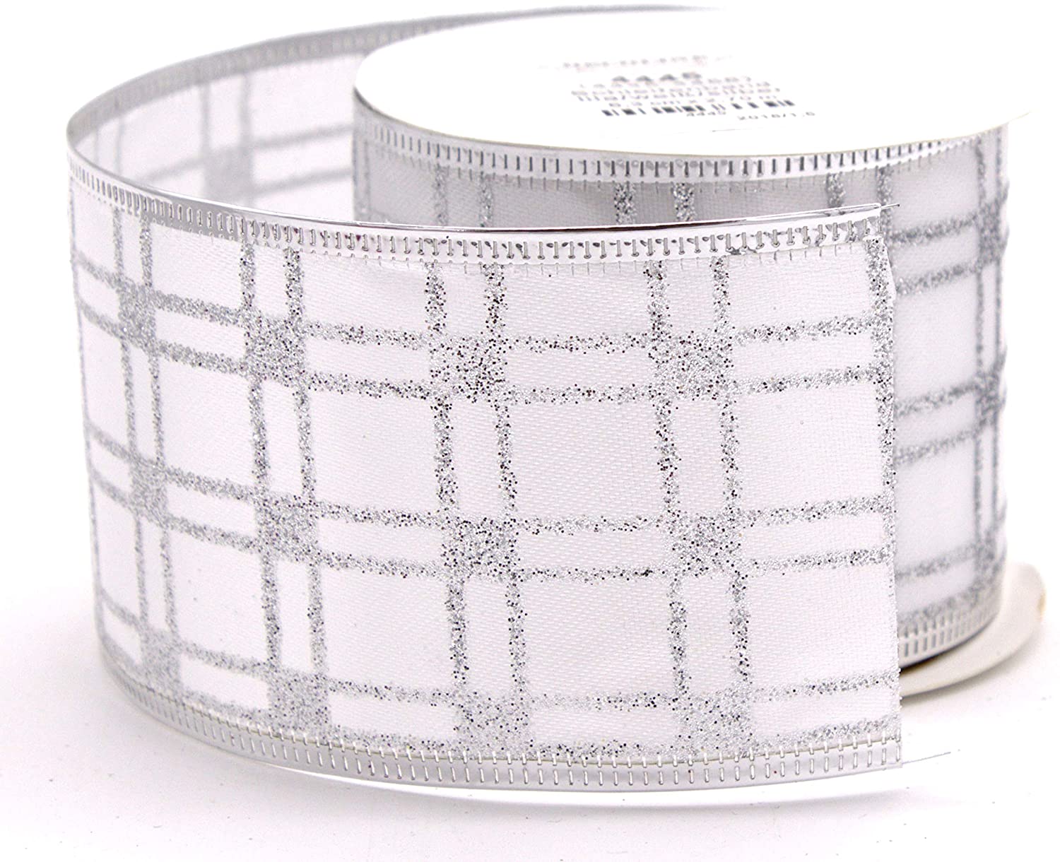 Daro Decorative Fabric Ribbon 6.3 Cm X 2.70 M In White / Silver / Purple - 