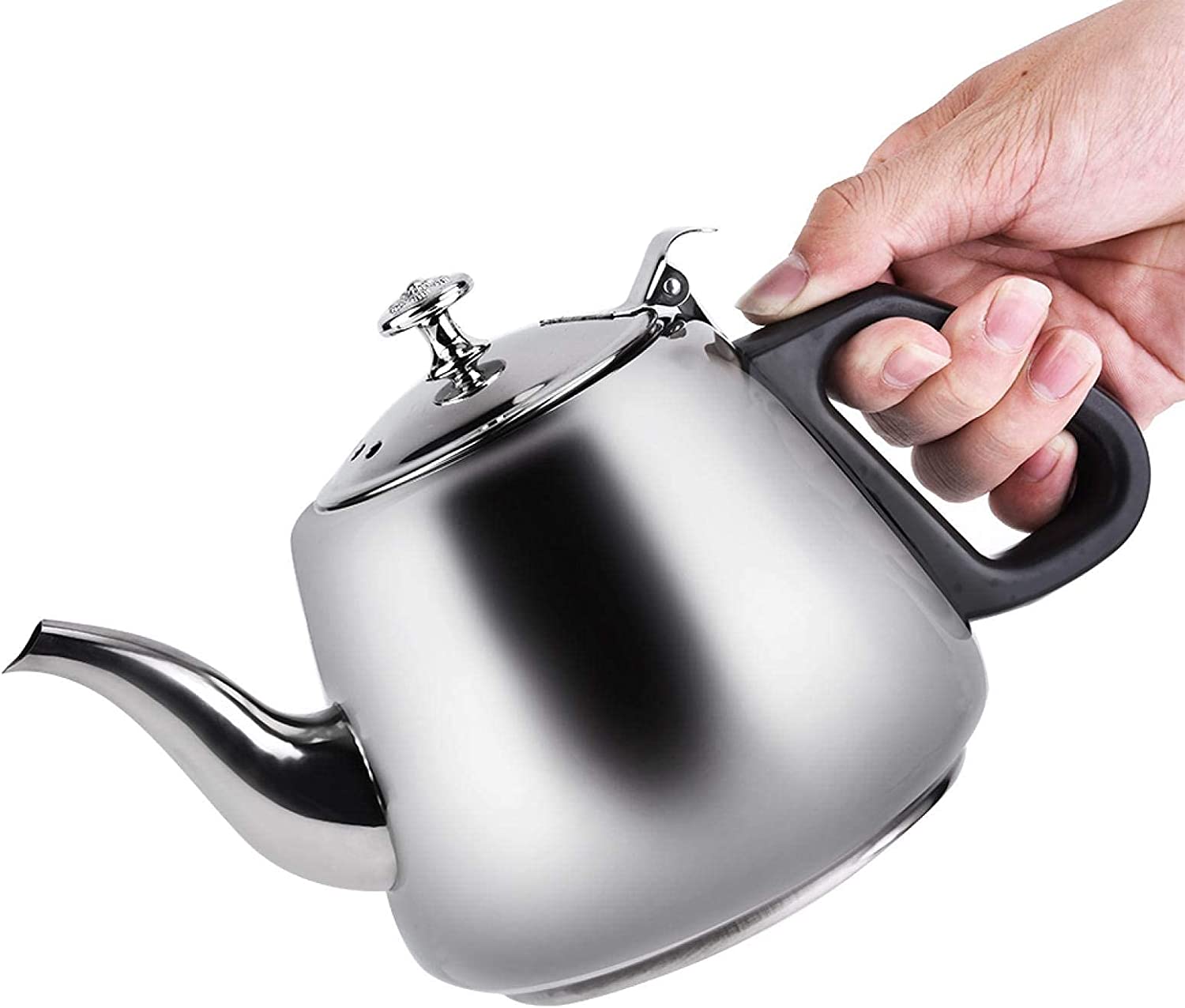 Raguso Stainless Steel Teapot, 1.5 L/2 Litre Durable Stainless Steel Stove Tea Coffee Pot Teware Hot Water Kettle with Filter for Home (1.5 L)