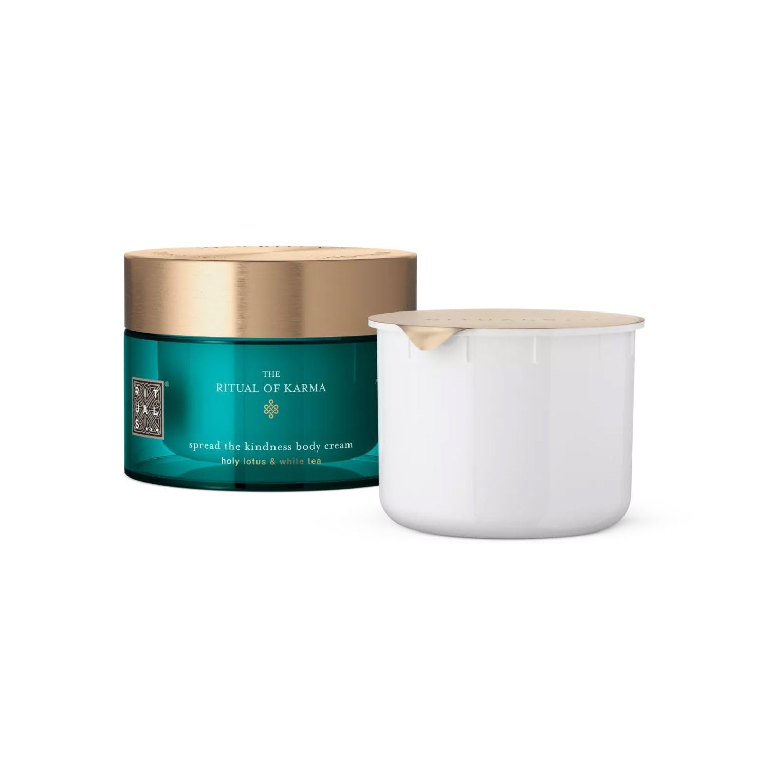 RITUALS Body Cream + Refill The Ritual of Karma - Cream with Lotus and White Tea - Soothing and Rich with Summer Fragrance - 220ml + 220ml