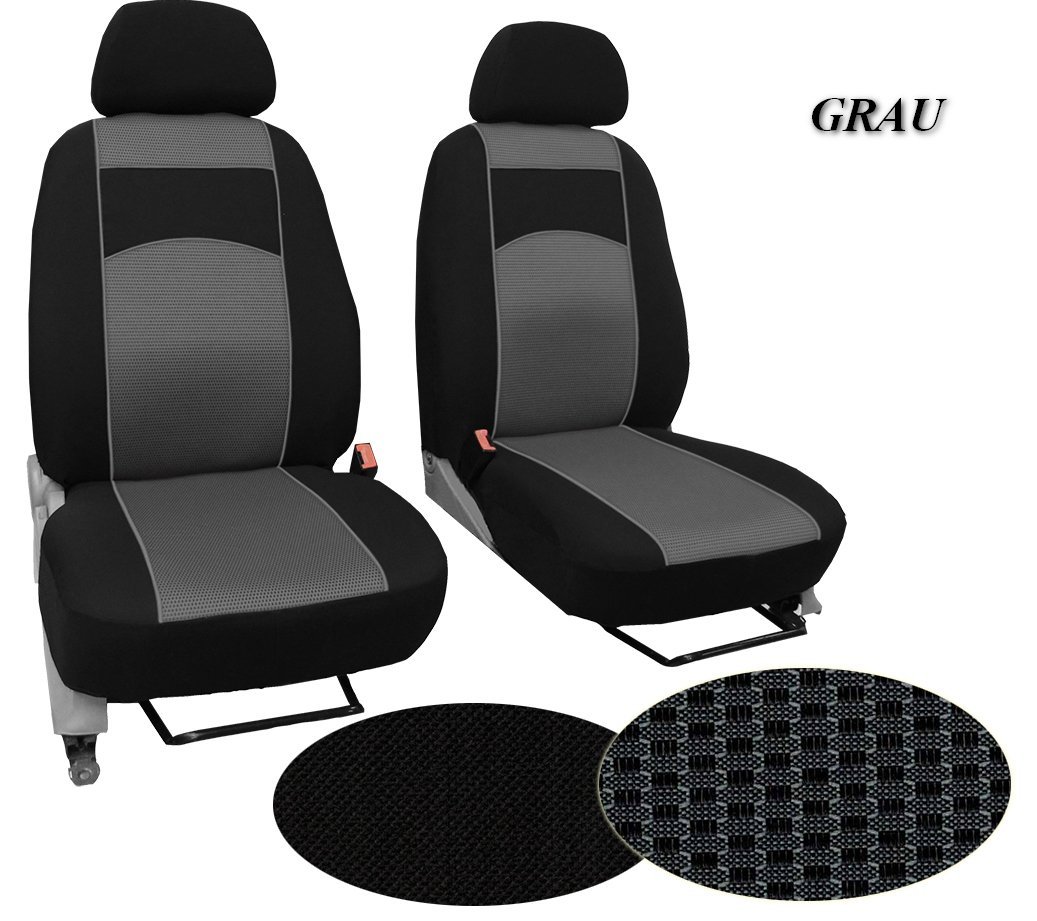 Customised, Model Specific Seat Cover Seat Cover Driver Seat and Beif The Ahrsi for VW Caddy (Fabric Type VIP. Super Quality. Includes Grey Pattern in Photo).