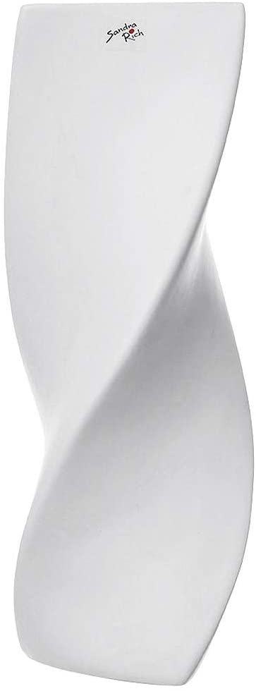 Deko Vase Height 40 cm Diameter 12.5 cm matt white ceramic Sandra Rich Swir