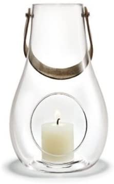 Holmegaard Clear Tea Light Holder Lantern With Leather Handle (25 Cm)