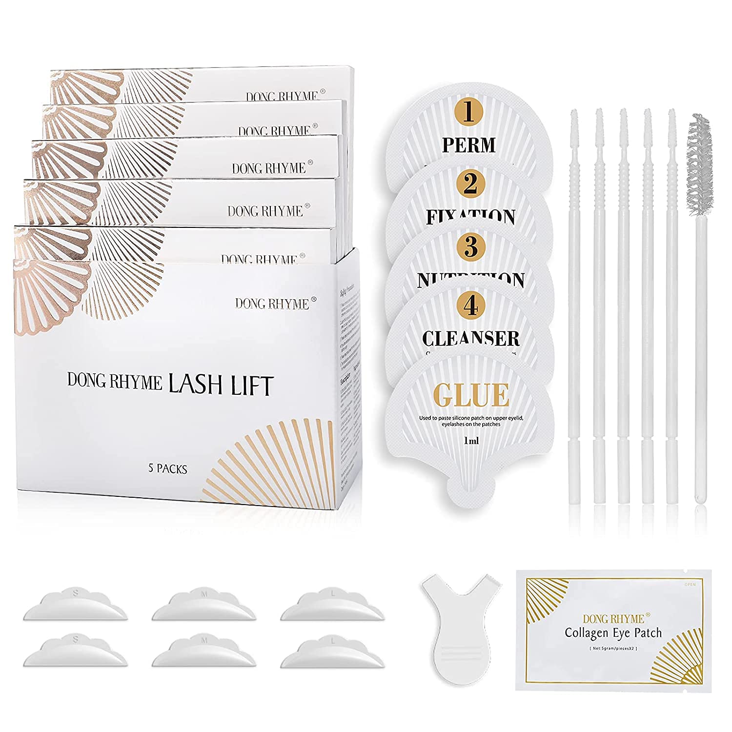 DONG RHYME Eyelash Lift Kit, Eyelash Perm Kit, Eyelash Lifting Set Eyelash Perming Kit Lash Lift Set Eyelash Curling Professional Eyelash Extension Kit lash Lifting Long Lasting Suitable for Salon