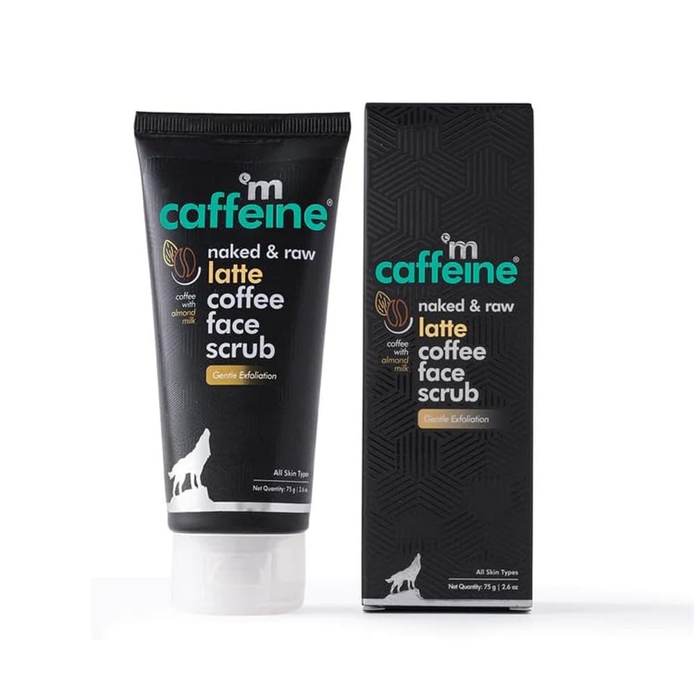 mCaffeine Gentle Exfoliating Latte Coffee Face Scrub - With Shea Butter, For Moisturising Dull-Dry Skin - 2.6 oz