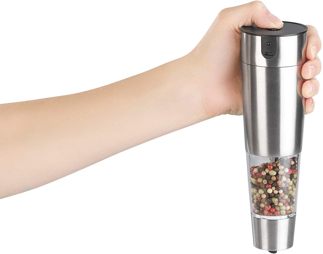 Rosenstein & Söhne Pepper mill: automatic cordless spice mill with ceramic grinder, USB charging function (pepper mill rechargeable battery)
