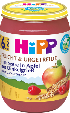 Fruit & Cereals Raspberry in apple with spelt semolina from the 6th month, 190 g