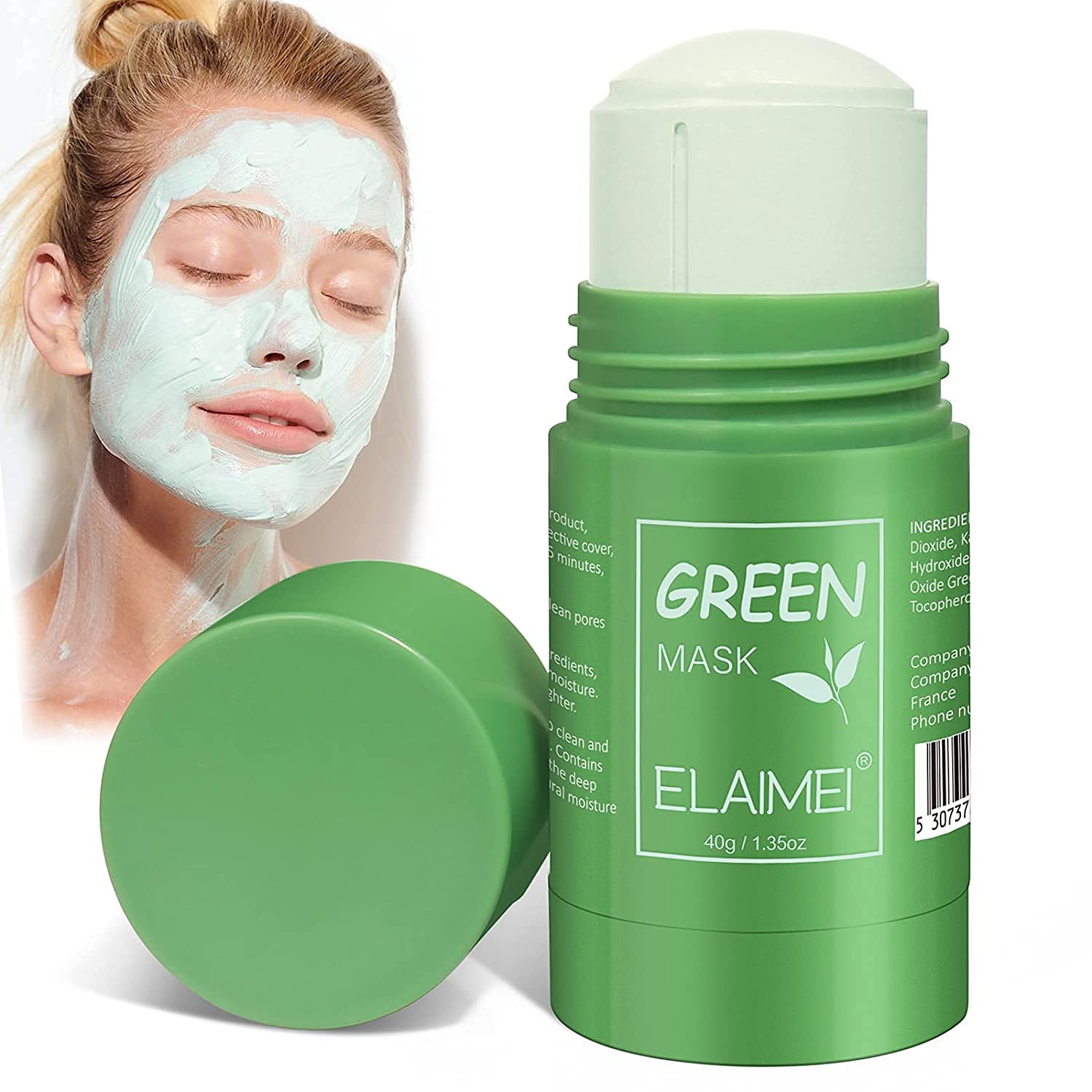 Smddx Green Mask Stick, Green Tea Purifying Clay Stick Mask, Oil Control Green Te, piece.