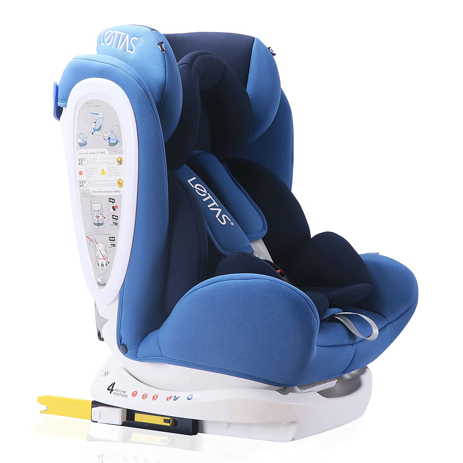 Lettas Children\'s Car Seat with Side Protectors, Isofix ECE R44/04, 0+1/2/