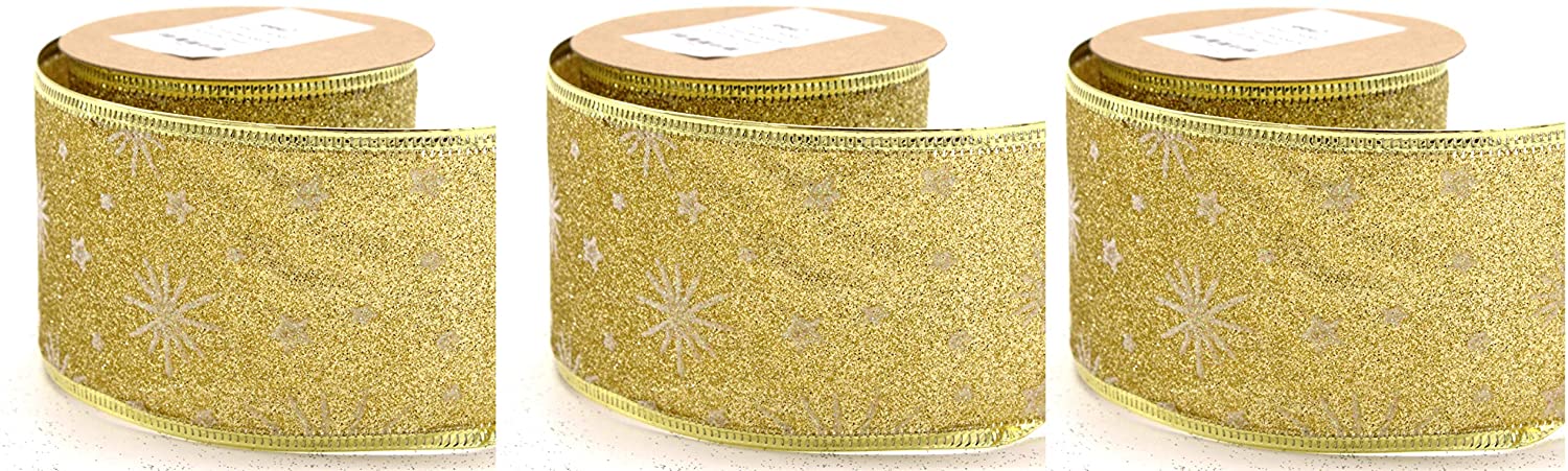DARO Deco Fabric Ribbon 6.3 cm x 2.7 m in Gold or Black-Single or Set of 3