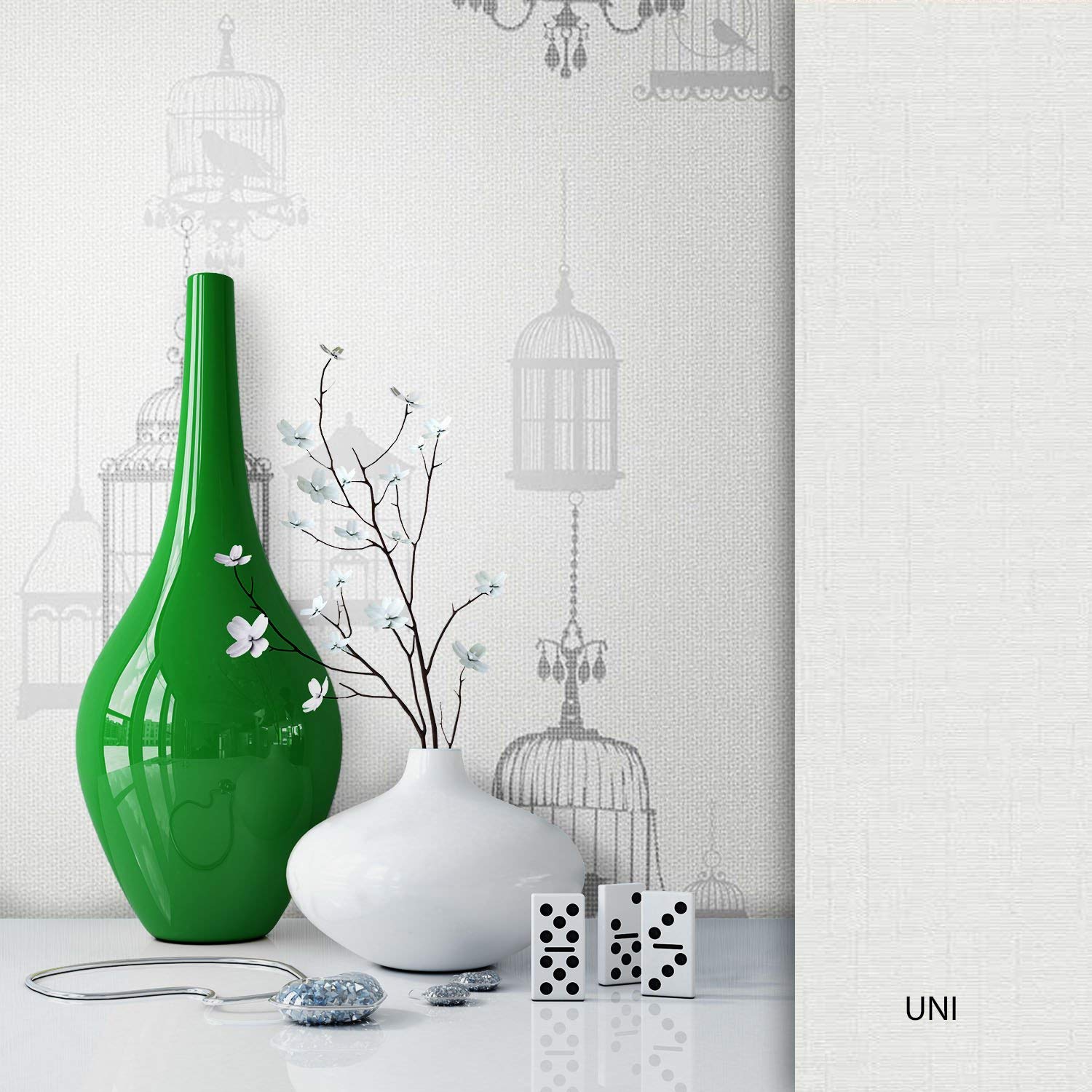 Newroom Wallpaper White Non-Woven Pattern/Design Beautiful Modern And Elega