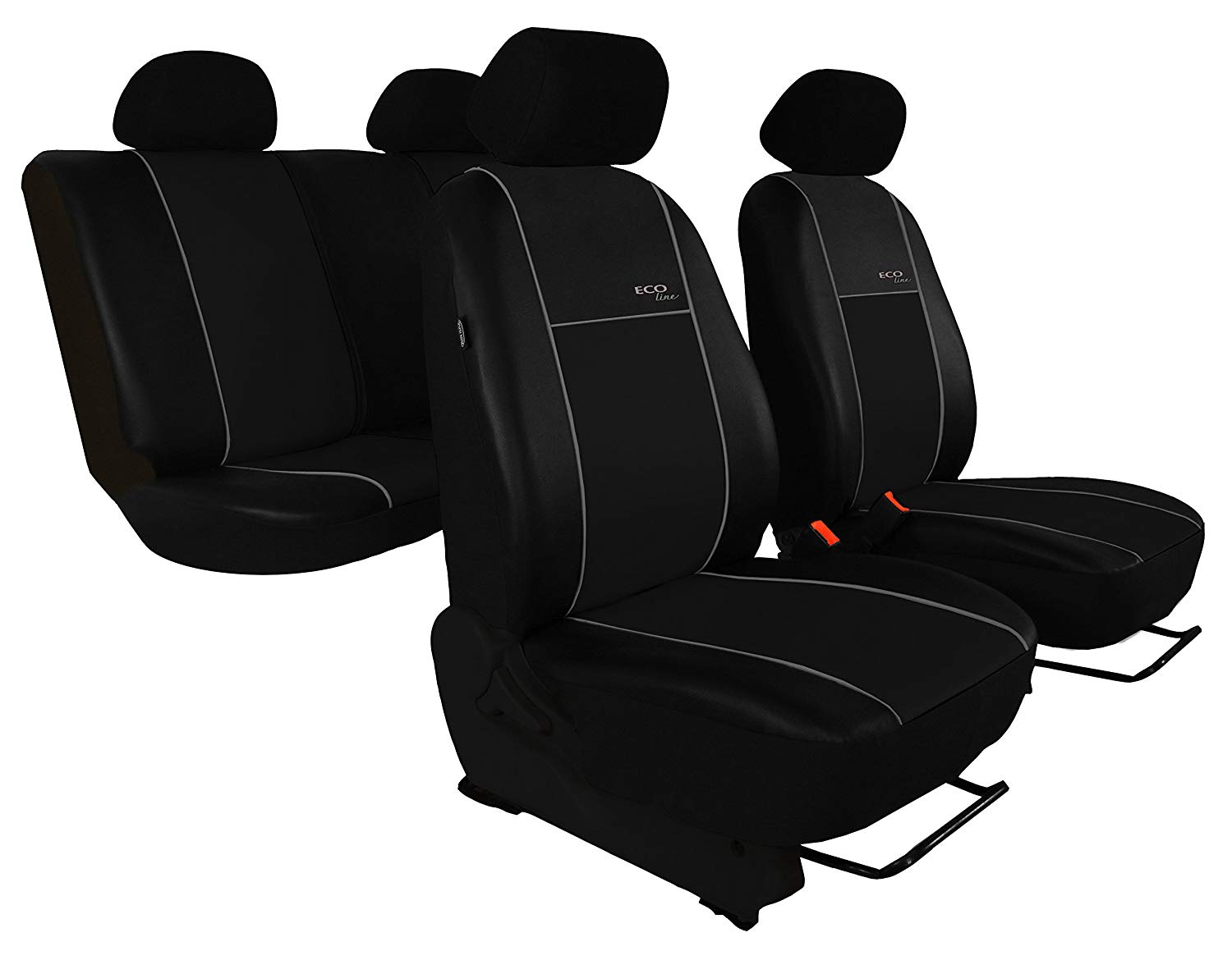 Car seat cover set for Touran 2010-2014 Eco-Line Grey Strip.