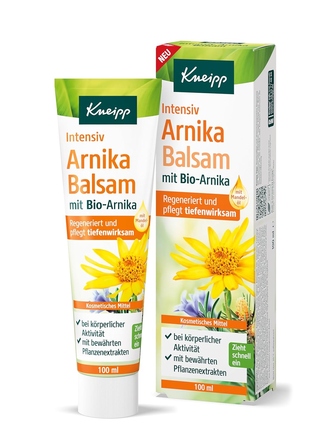 Kneipp Intensive Arnica Balm - Revitalizing and Regenerating - Ideal Intensive Care After Physical Effort - Recommended by Physiotherapists - Organic Arnica - 100 ml