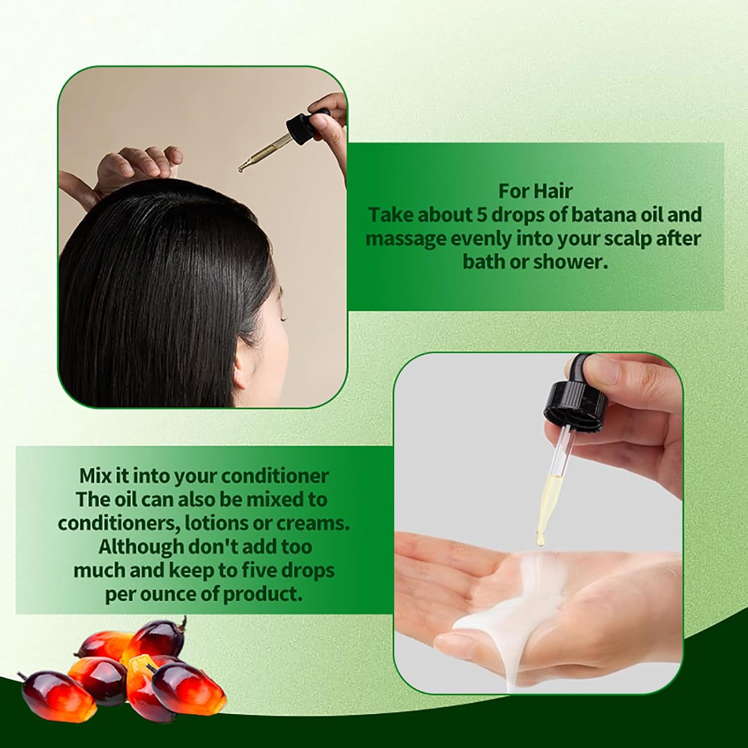 ASYBO Batana Oil, 60 ml 100% Pure Natural Batana Oil for Hair Loss, Promotes Hair Thickness, Nourishes the Scalp, Skin Care