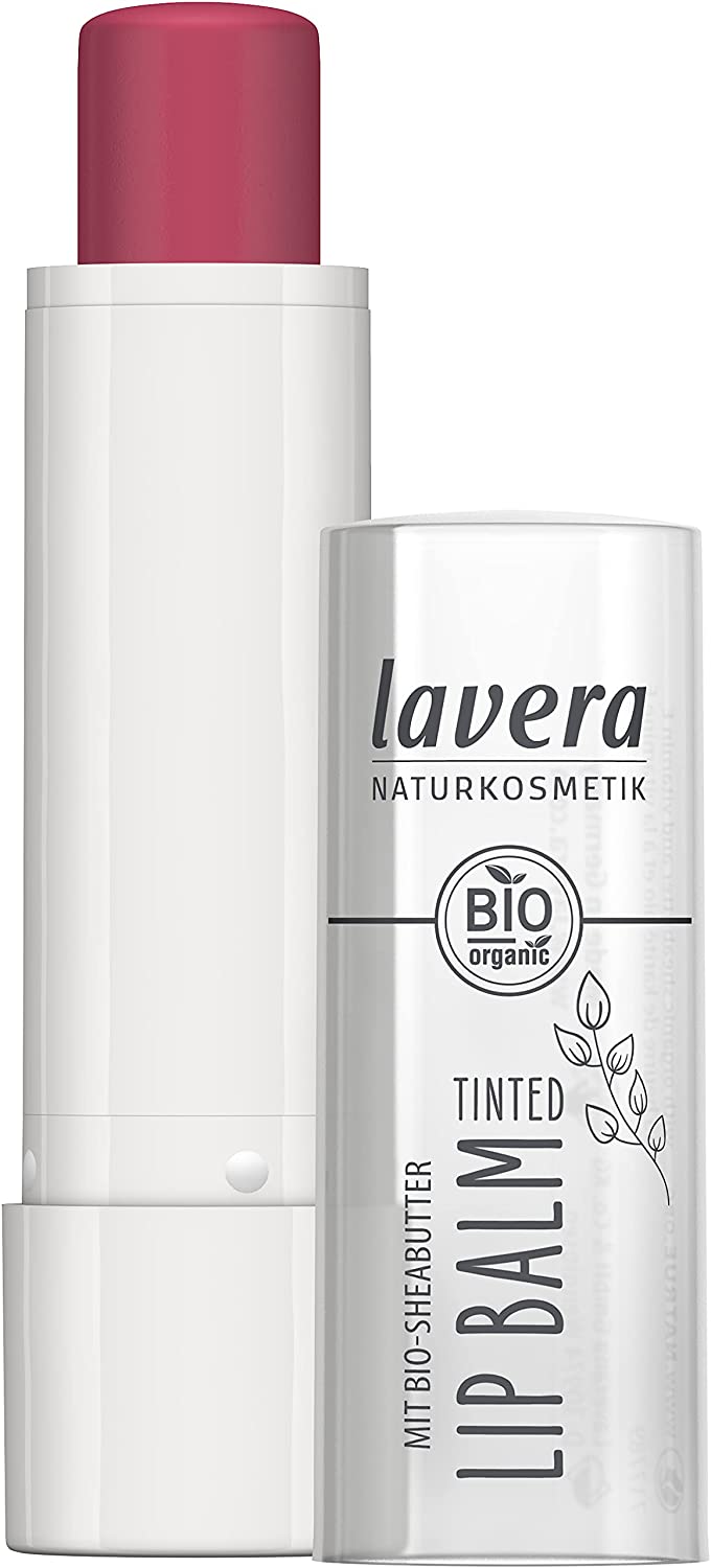 lavera Tinted Lip Balm - Pink Smoothie 02 - Lip Balm - Gluten Free - No Silicone - No Mineral Oil - No Microplastic - High-Quality Organic Ingredients - Vitamin E - Organic Shea Butter - 4.5 g, ‎pink
