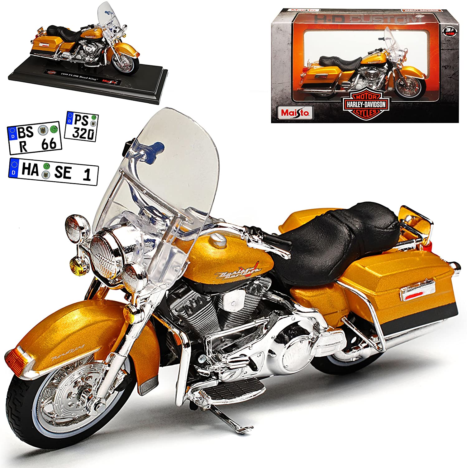 Unknown Hariey Davdson 1999 Flhr Road King Gold Metallic 1/18 Maisto Model 
