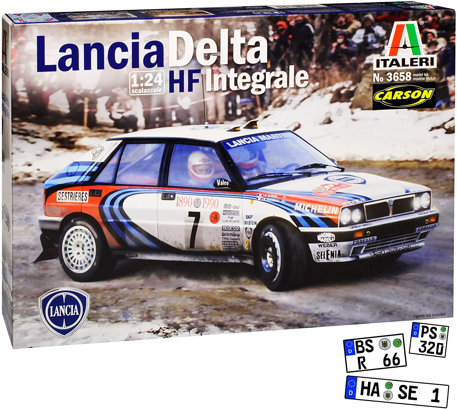 Italeri Lancia Delta Hf Integrale Auriol 3658 Kit 1/24 Model Car With Or Wi