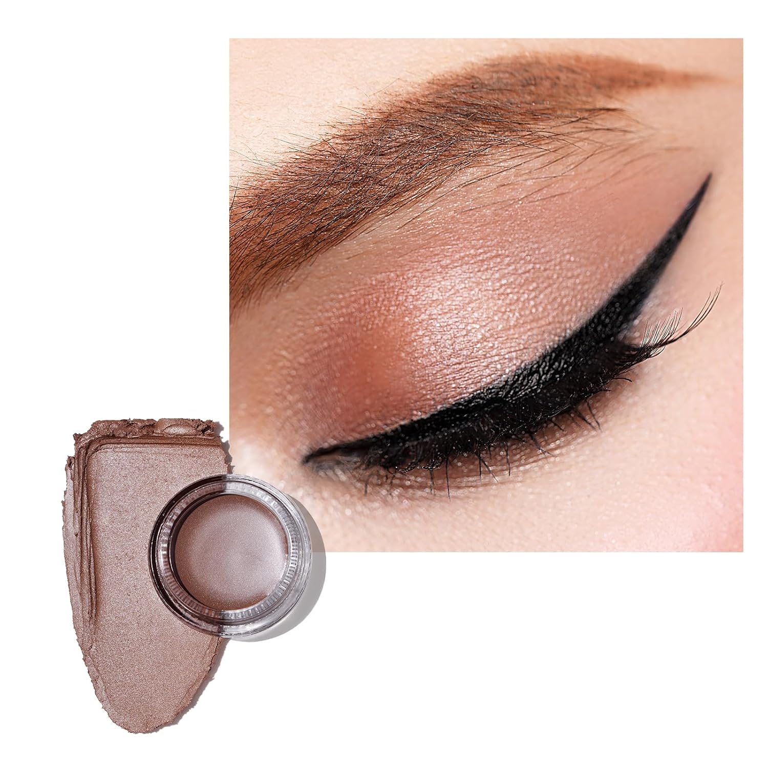 Matt Eyeshadow Brown, Waterproof Eyeshadow, Primer, Fine Texture, Lasts 16 Hours + Quick-Drying, Smudge-Proof Matt Surface, Vegan, 06 g (CM03) Gentility