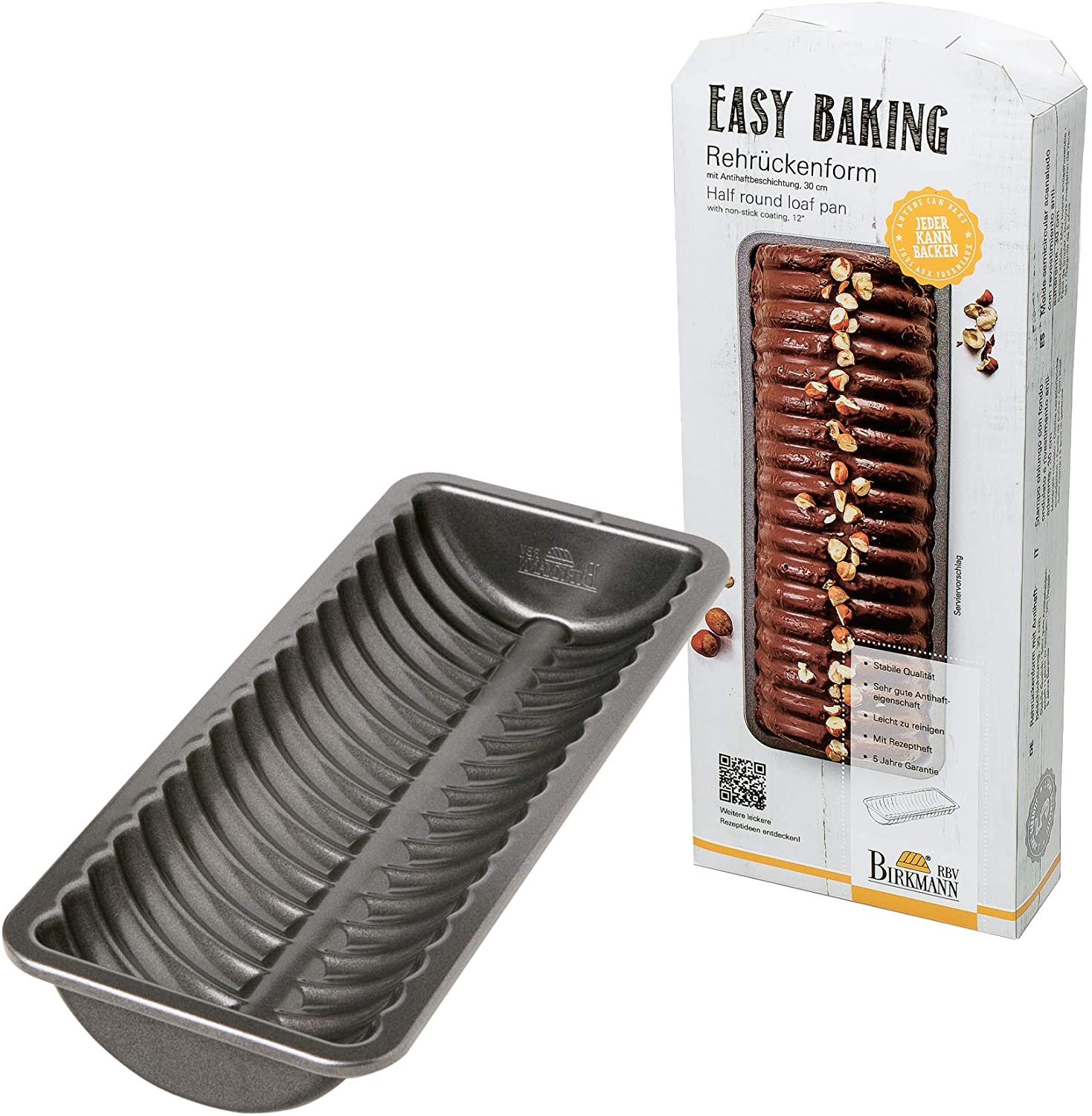 Baking Moulds from the Easy Baking Range by RBV Birkmann, grey, 4 x 4 x 5 cm