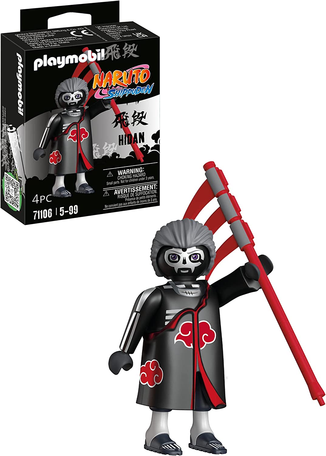 Playmobil Naruto Shippuden 71106 Hidan with Black Akatsuki Coat and Scythe, Creative Fun for Anime Fans With Great Details and Authentic Extras, 4 Pieces, From 5 Years