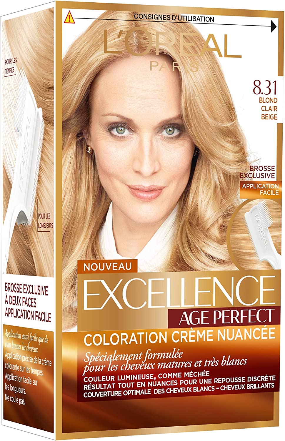 l'oréal paris Age Perfect by L \'Oreal Coloration Excellence Blonde 8.31 Blond Clair Beige