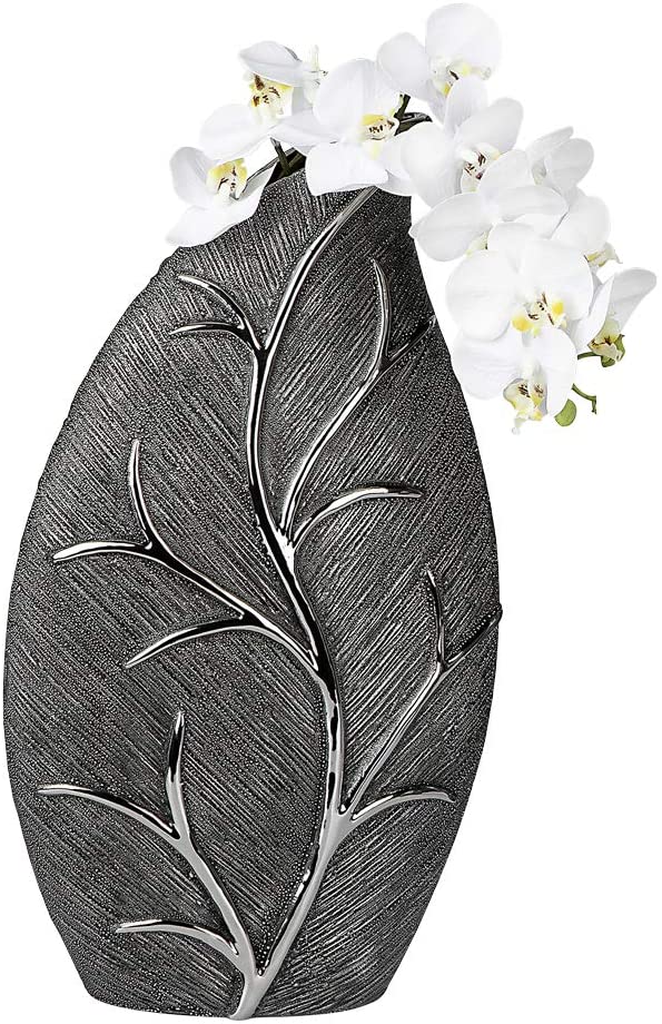 Formano 35 cm Ceramic Tree Vase, Silver