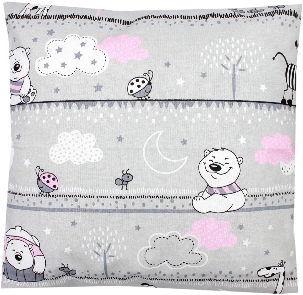 TupTam Children's Cushion Cover, Decorative, Patterned, Pink bear, 40 x 60 