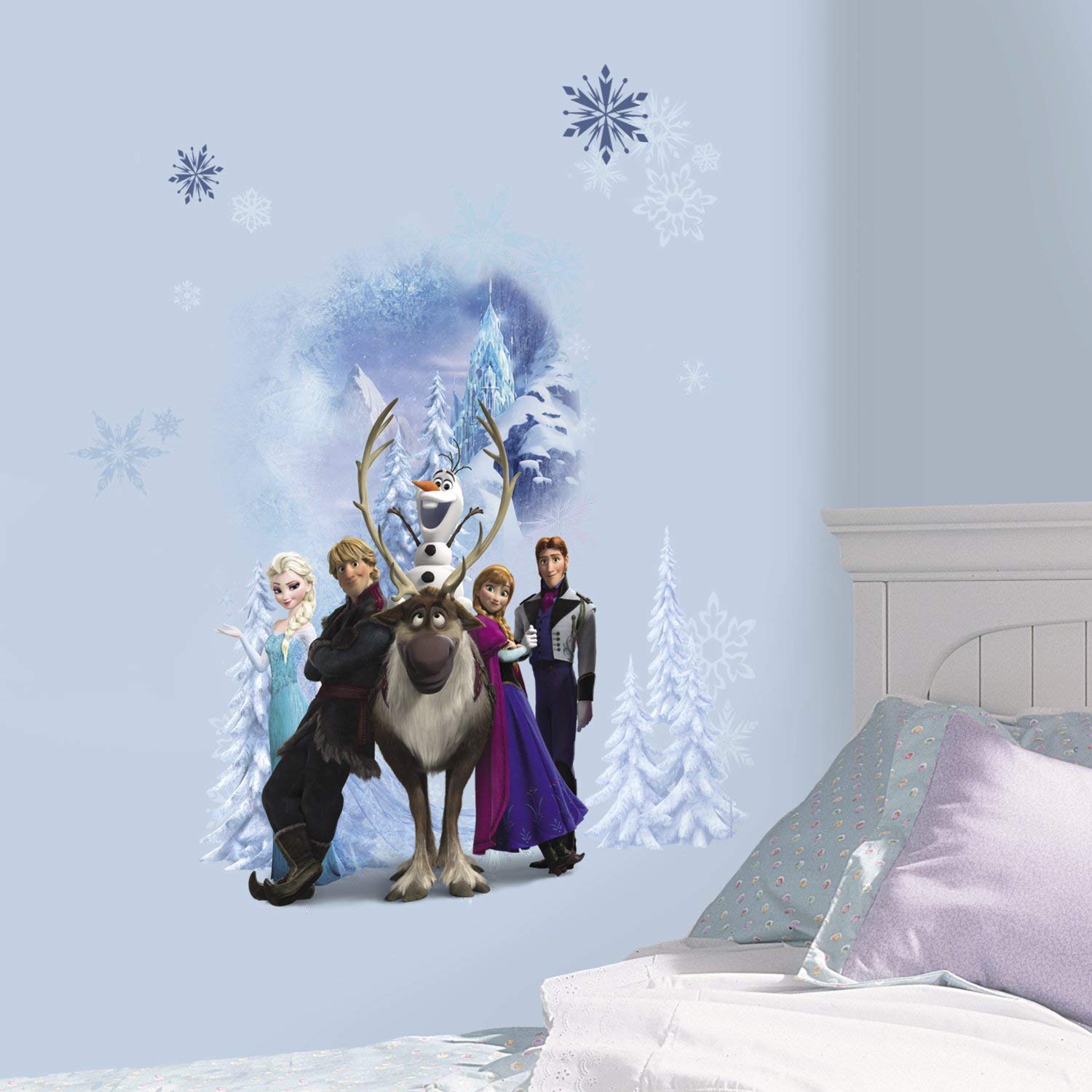 1 X Roommates Disney Frozen Character Winter Burst Peel And Stick Giant Wal