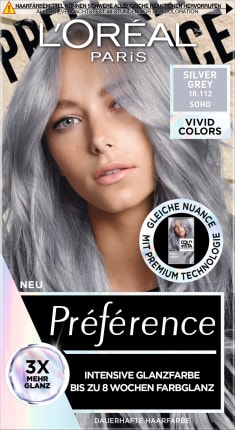 L\'Oréal Paris Préférence Haarfarbe Vivid Colors Silver Grey 10.112, 1 St