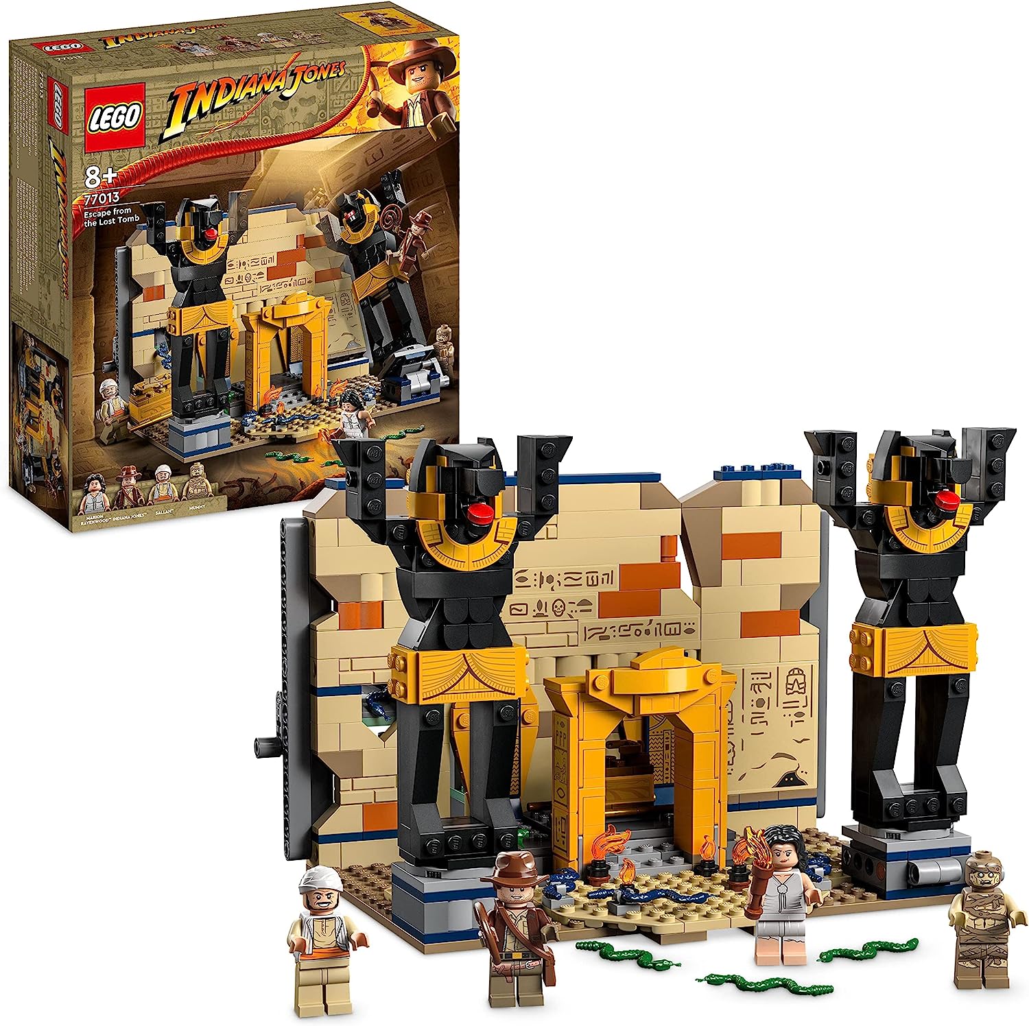 LEGO 77013 Indiana Jones escape from the grave construction toy with temple and mummy mini figure, Hunter of Lost treasure movie set, poison idea for children
