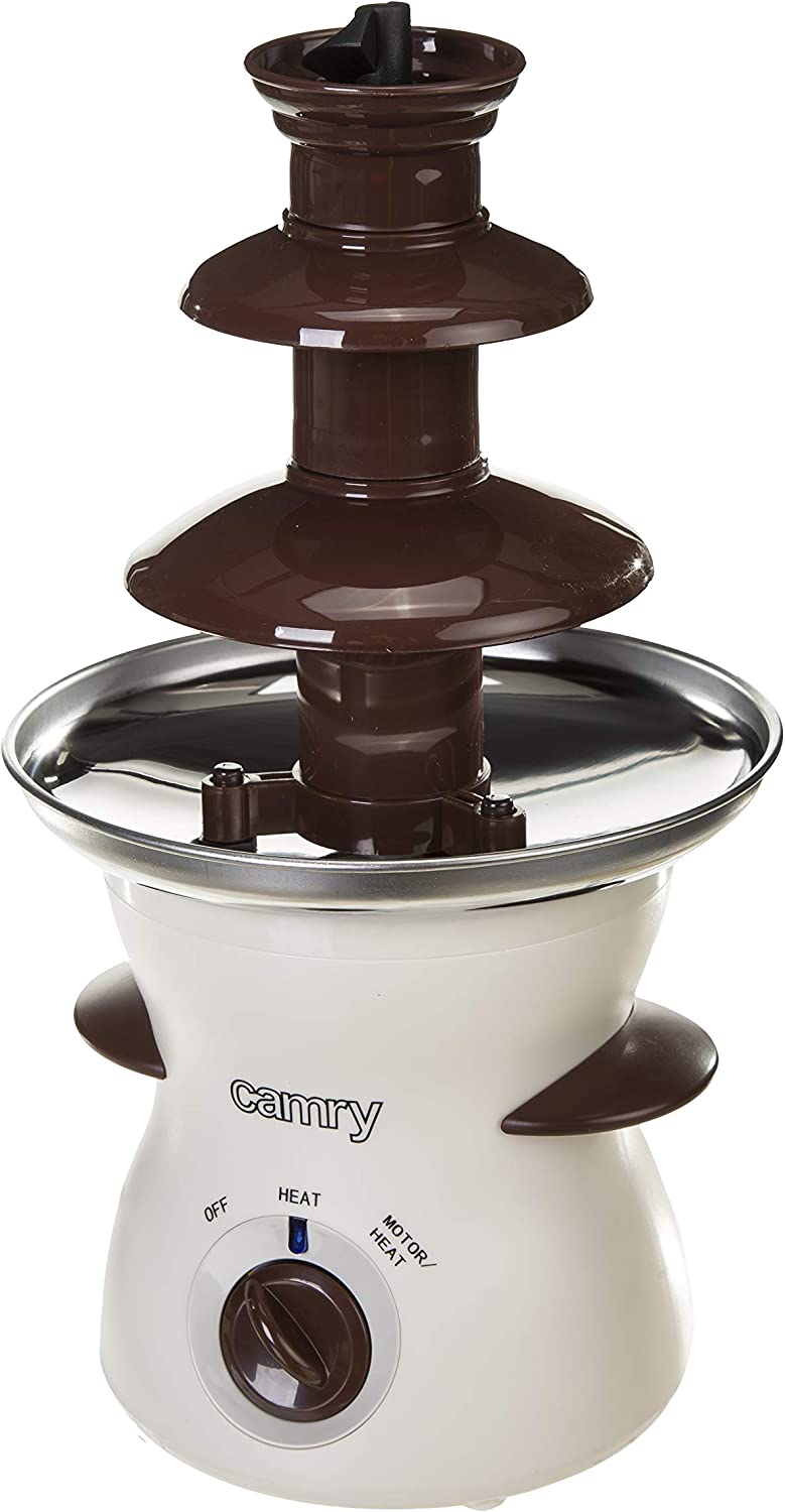 Young Camry CR4457 Chocolate Fountain with Melting Function 0.5 L, 3 Levels, 80 W, Chocolate Fountain for Home, Flow Function & Keep Warm Function, Chocolate Fondue, Chocolate Fondue