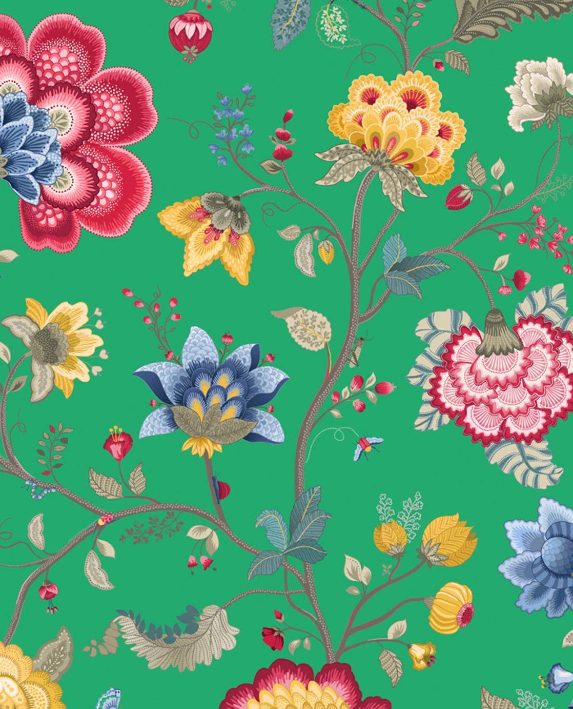 Non-Woven Wallpaper Eijf Finger Pip Wallpaper 341036 Green Multi-Coloured F