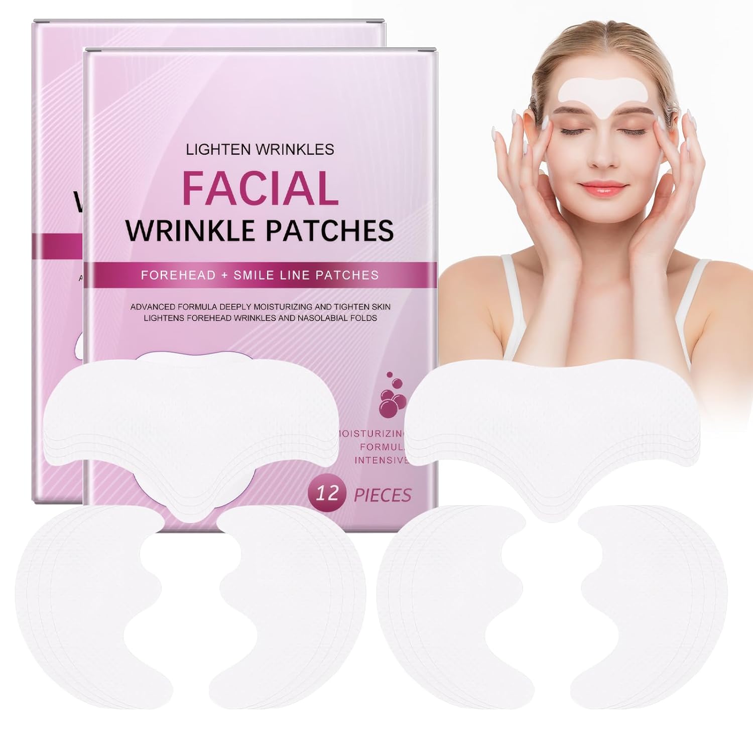 Pack of 72 Wrinkle Plasters, Anti-Wrinkle Plasters, Wrinkle Plasters Face, Mild and Non-Irritating, Nourishing and Moisturizing, Firming and Smoothing for the Skin