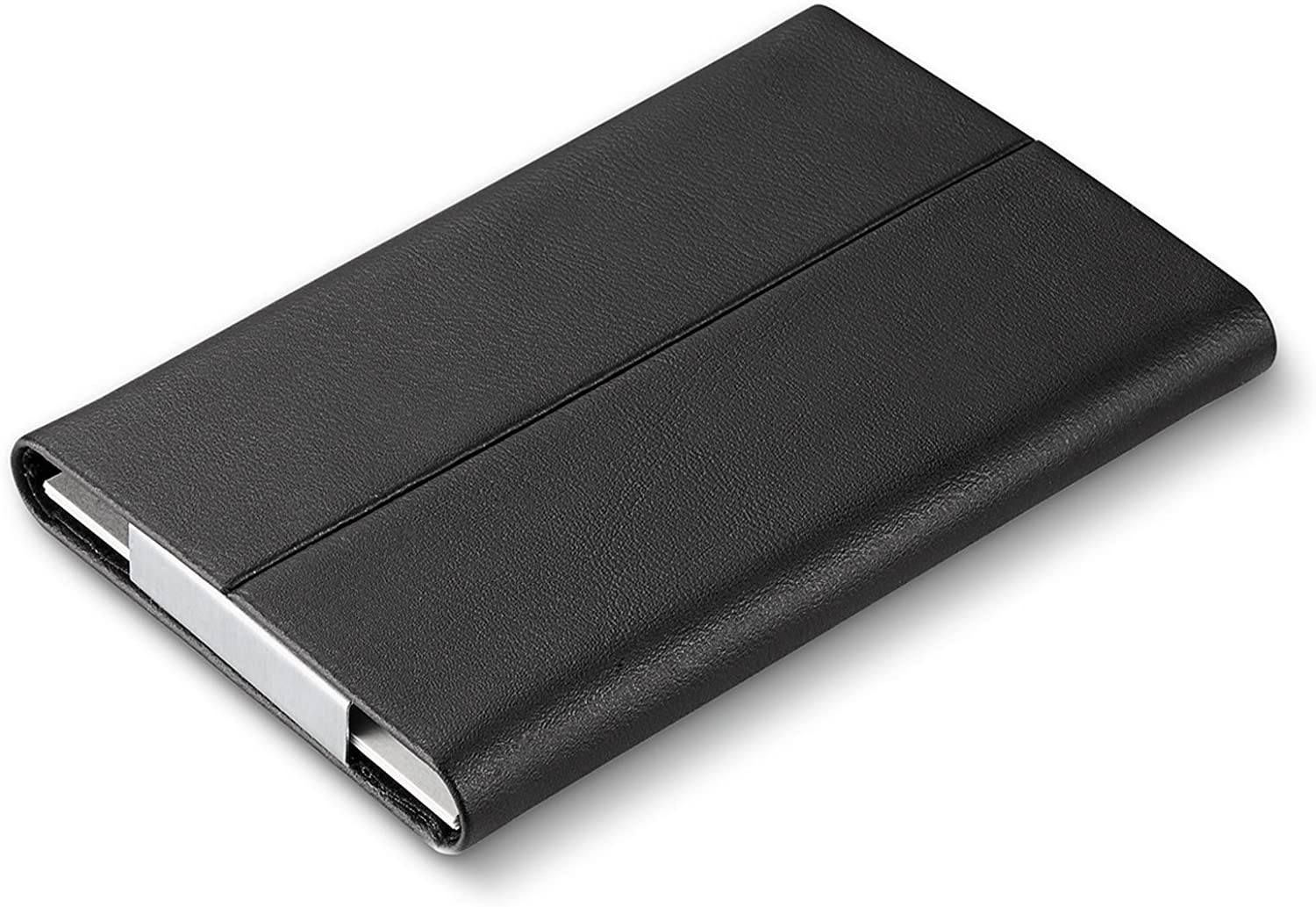 Philippi 'DUE' Business card holder leather stainless steel magnetic closur