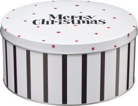 Boltze metal biscuit tin \"Merry Christmas\", round, 1 piece