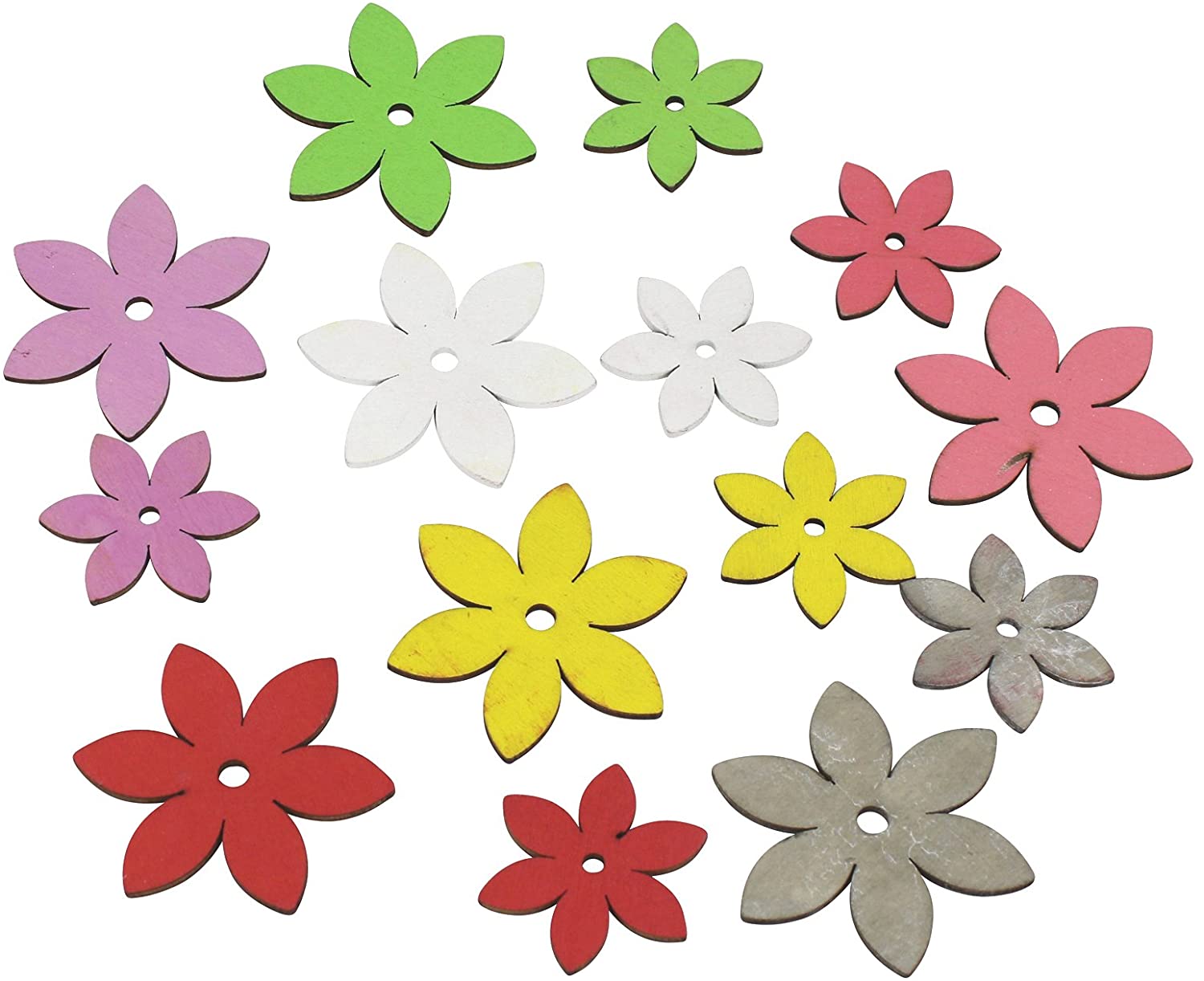 Decorative Wooden Flowers Colourful