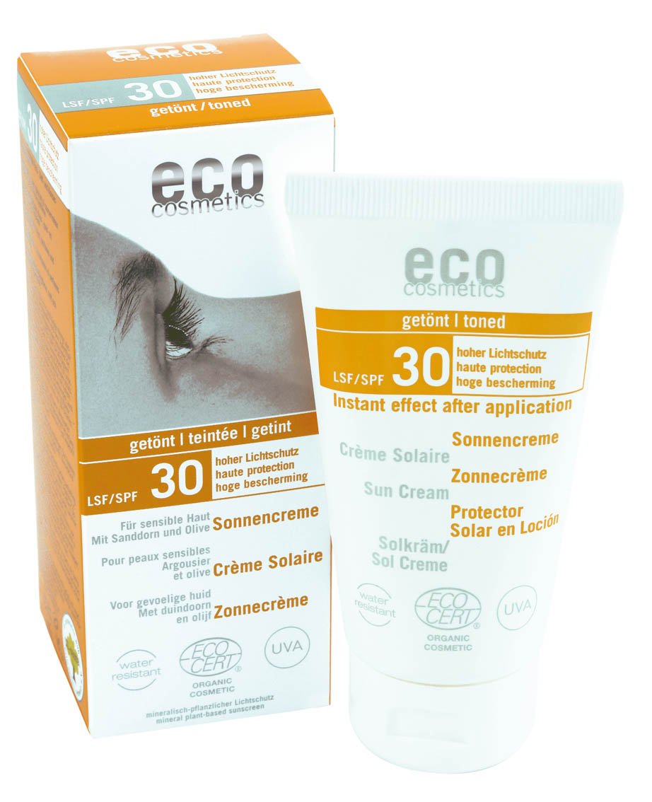 eco cosmetics sun cream tinted SPF 30 with sea buckthorn and olive (1 x 75 ml)