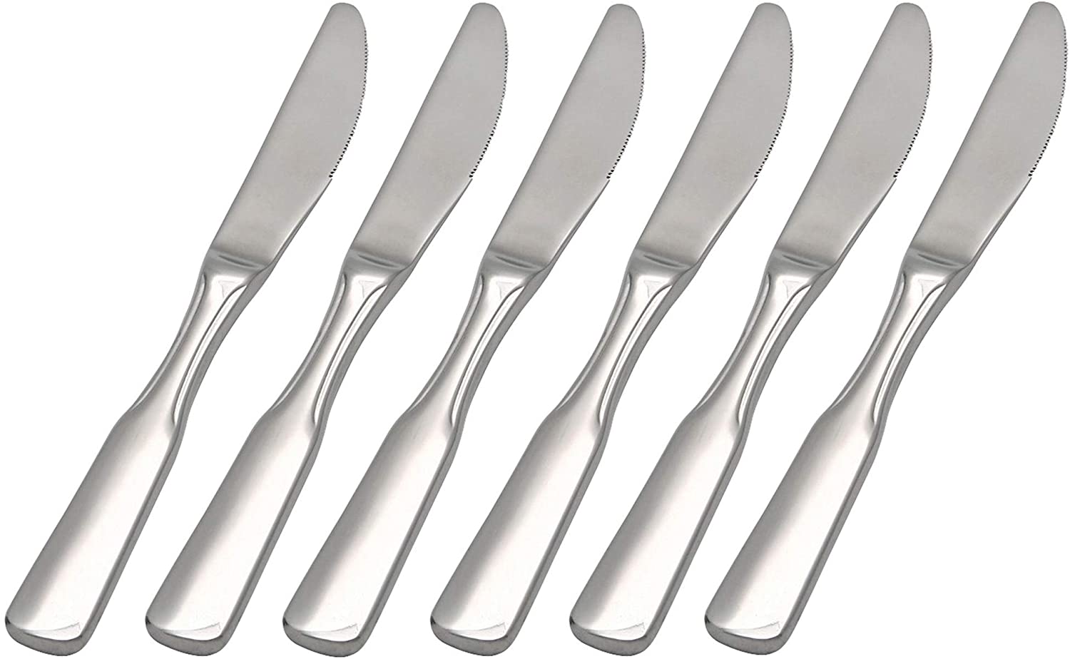 GRAWE GRÄWE Dessert knives made of stainless steel, set of 6, dinner knives with serrated edge, polished, dishwasher-safe - Spaten series