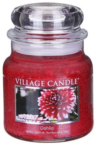 Village Candle 106316024 Dahlia, 16 Oz, Glass, Red, 9.8 X 9.5 Cm